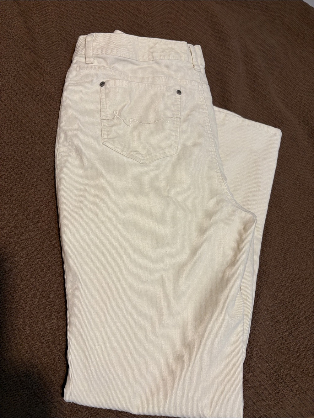 Women’s St. John's Bay Secretly  Slenderizing Boot Cut Corduroy’s in Vanilla